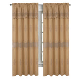 RT Designers Collection Debbie Macrame Construction 3" Rod Pocket Curtain Panel Gold/Gold