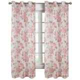 RT Designers Collection Ellie Doily Grommet Light Filtering Window Curtain Panel for Bedroom Rose