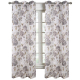 RT Designers Collection Ellie Doily Grommet Light Filtering Window Curtain Panel for Bedroom Silver