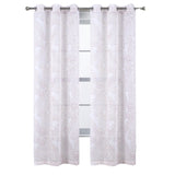 RT Designers Collection Faye Grommet Metallic Sheer Printed Doily Curtain Panel Rose