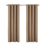Olivia Gray 100% Polyester 250 GSM Basket Weave Ian Luxury Jacquard Blackout Grommet Curtain Panel Taupe
