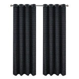 RT Designer Collection Kensington Jacquard Foam Backed Luxurious Decorative Grommet Curtain Panel Black