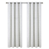 RT Designer Collection Kensington Jacquard Foam Backed Luxurious Decorative Grommet Curtain Panel White
