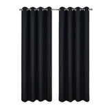 RT Designers Collection 100% Polyester 140 GSM Lava Jacquard Grommet Curtain Panel 54" x 84" Black