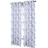 RT Designers Collection Meadow Grommet Metallic Sheer Printed Doily Curtain Panel Blue