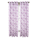 RT Designers Collection Meadow Grommet Metallic Sheer Printed Doily Curtain Panel Lilac