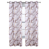 RT Designers Collection Marble Grommet Metallic Sheer Printed Doily Curtain Panel Red