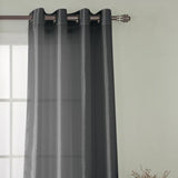 RT Designers Collection Nancy Faux Silk Grommet Curtain Panel 54" x 84" Black
