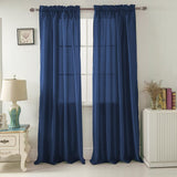 RT Designers Collection Nikki Premium Rod Pocket Curtain Panel Navy