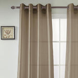 Olivia Gray Nancy Elegant Faux Silk Grommet Curtain Panel - Easy to Install Machine Washable Polyester Curtain Panels with 8 Bronze Metal Grommets - 54-inch x 63-inch each
