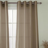 Olivia Gray Nancy Elegant Faux Silk Grommet Curtain Panel - Easy to Install Machine Washable Polyester Curtain Panels with 8 Bronze Metal Grommets - 54-inch x 63-inch each