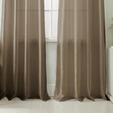 Olivia Gray Nancy Elegant Faux Silk Grommet Curtain Panel - Easy to Install Machine Washable Polyester Curtain Panels with 8 Bronze Metal Grommets - 54-inch x 63-inch each