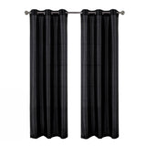 RT Designer Collection Nancy Grommet Luxurious Modern Design Curtain Panel 54" x 95" Black