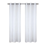 RT Designer Collection Nancy Grommet Luxurious Modern Design Curtain Panel 54" x 95" White