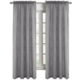 RT Designers Collection Pearl Emb Metallic Doily Rod Pocket Room Darkening Window Curtain Panel for Bedroom Charcoal