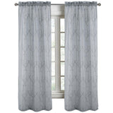 RT Designers Collection Pearl Emb Metallic Doily Rod Pocket Room Darkening Window Curtain Panel for Bedroom Silver