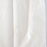 RT Designers Collection Pearl 2 Pieces 1.5" Rod Pocket Damask Embroidery Metallic Doily 36" x 84"