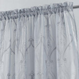 RT Designers Collection Pearl 2 Pieces 1.5" Rod Pocket Damask Embroidery Metallic Doily 36" x 84"