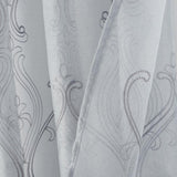 RT Designers Collection Pearl 2 Pieces 1.5" Rod Pocket Damask Embroidery Metallic Doily 36" x 84"