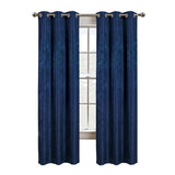 RT Designers Collection Roxy Two Tone Jacquard Curtain Panel Pair 36" x 84" Navy