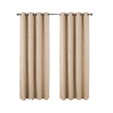 RT Designers Collection 100% Polyester 270 GSM Reba Luxury Jacquard Blackout Grommet Curtain Panel 54" x 90" Taupe