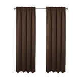 RT Designers Collection 100% Polyester Twilight Blackout Rod Pocket Curtain Panel Chocolate