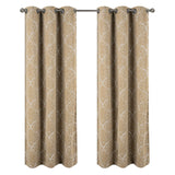 RT Designer Collection Kimber 2 Pack Embroidered Blackout Luxurious Decorative Grommet Curtain Panel 36" x 84" Taupe