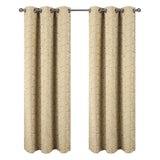 RT Designer Collection Luciana 2 Pack Embroidered Blackout Luxurious Decorative Grommet Curtain Panel 36" x 84" Beige