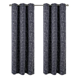 RT Designer Collection Luciana 2 Pack Embroidered Blackout Luxurious Decorative Grommet Curtain Panel 36" x 84" Charcoal