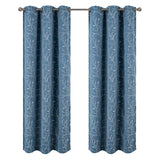 RT Designer Collection Luciana 2 Pack Embroidered Blackout Luxurious Decorative Grommet Curtain Panel 36" x 84" Wedgwood