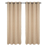 RT Designer Collection Gable 2 Pack Embroidered Blackout Luxurious Decorative Grommet Curtain Panel 36" x 84" Beige