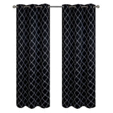 RT Designer Collection Gable 2 Pack Embroidered Blackout Luxurious Decorative Grommet Curtain Panel 36" x 84" Black