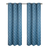 RT Designer Collection Gable 2 Pack Embroidered Blackout Luxurious Decorative Grommet Curtain Panel 36" x 84" Slate Blue