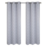 RT Designer Collection Gable 2 Pack Embroidered Blackout Luxurious Decorative Grommet Curtain Panel 36" x 84" Silver