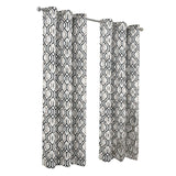 RT Designer Collection Rory Printed 2 Pack Blackout Luxurious Decorative Grommet Curtain Panel 36" x 84" Black