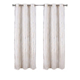 RT Designers Collection Hailey Halo Foil Blackout Polyester Grommet 2 Pack Window Curtain Panel Set 36" x 84" White