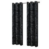 RT Designers Collection Brighton Foil Jacquard Polyester Grommet 2 Pack Window Curtain Panel Set 36" x 84" Black