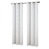 RT Designers Collection Brighton Foil Jacquard Polyester Grommet 2 Pack Window Curtain Panel Set36" x 84" White/Silver