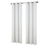 RT Designers Collection Soho Foil Jacquard Polyester Grommet 2 Pack Window Curtain Panel Set 36" x 84" White/Silver