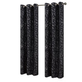 RT Designers Collection Bexley Foil Jacquard Polyester Grommet 2 Pack Window Curtain Panel Set 36" x 84" Black