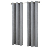 RT Designers Collection Bexley Foil Jacquard Polyester Grommet 2 Pack Window Curtain Panel Set 36" x 84" Grey