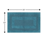 Racetrack Non-Slip Cotton Bath Rug  20" x 30" Aqua by Perthshire Platinum Collection