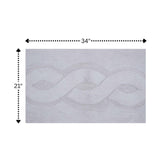 Beautiful Sculptured Chain Design Bath Rug With Anti Skid Latex Back  Made Cotton Super Soft White