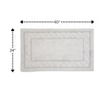 Sculptured Border Soft Plush Cotton Non-Slip Bath Rug Ivory by Castle Hill