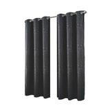 RT Designer Collection Cosmo Shimmer Jacquard 2 Pack Grommet Curtain Panel Pair 36" x 84" Black