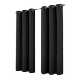 RT Designers Collection Celeste Shimmer Jacquard Polyester Grommet 2 Pack Window Curtain Panel Set 36" x 84" Black