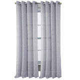 RT Designers Collection Dexter Linen Texture Grommet Sheer Curtain Panel Pair 36" x 84" Silver