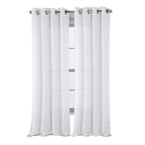 RT Designers Collection Dexter Linen Texture Grommet Sheer Curtain Panel Pair 36" x 84" White