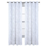 RT Designers Collection Faye Grommet Metallic Sheer Printed Doily Curtain Panel Pair 36" x 84" Sage