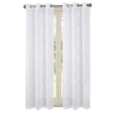 RT Designers Collection Kimberly Embroidery Doily Grommet Sheer Curtain Panel Pair White